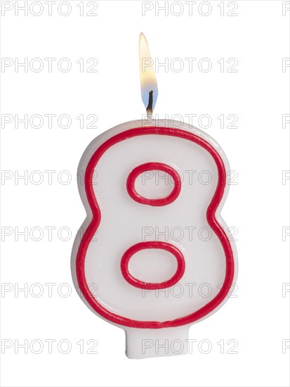 Number Eight Birthday Candle