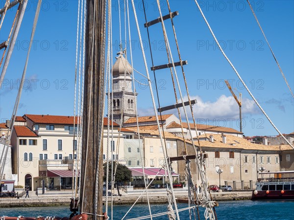 View over the marina to the town of Krk