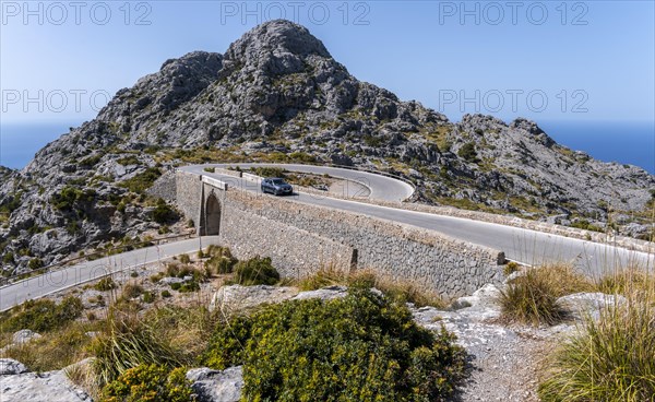 Mountain pass with switchbacks to Sa Colobra