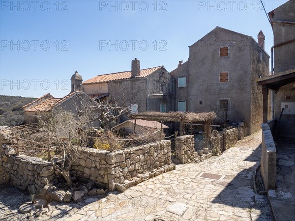 Old houses in the mountain village of Lubenice