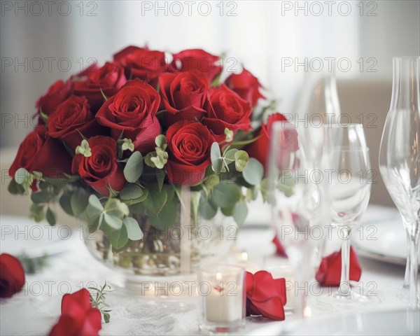 A bouquet of red roses