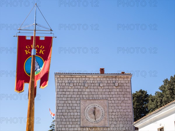 Town tower with historical clock