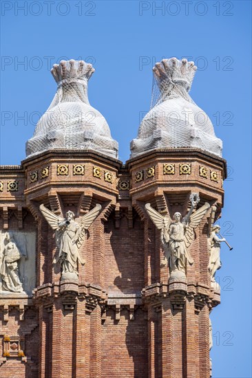 Angel figures on a facade