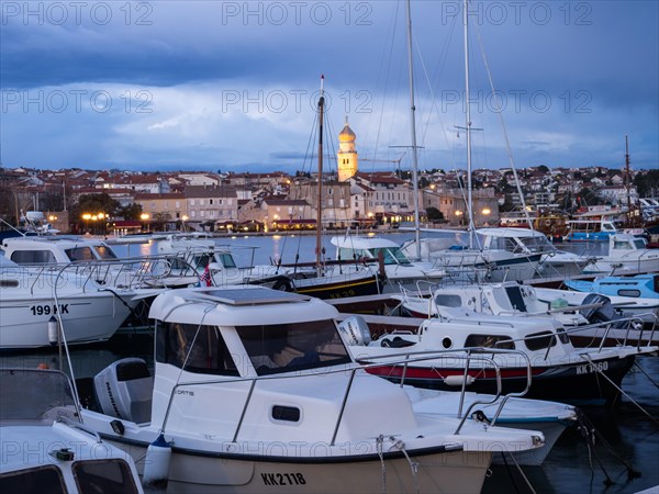 View over the marina to the town of Krk