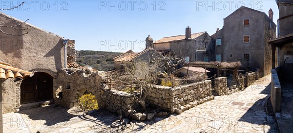 Old houses in the mountain village of Lubenice