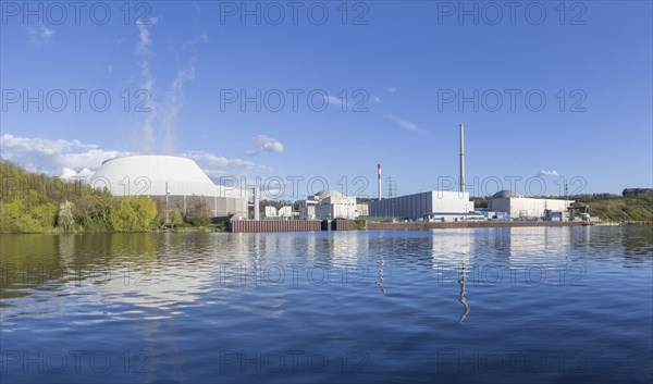 Neckarwestheim nuclear power plant on the Neckar