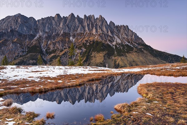 Reflection of the Mandlwaende in autumn