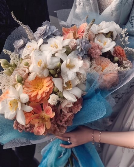 A colourful bouquet of flowers