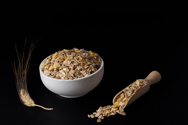White ceramic bowl with muesli