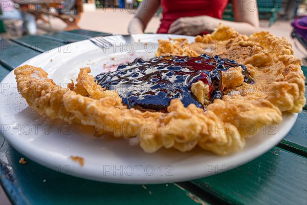 Blueberry pancakes at Restaurant Gruenhuette