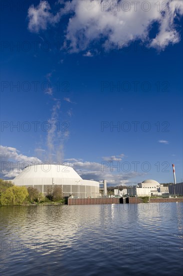 Neckarwestheim nuclear power plant on the Neckar