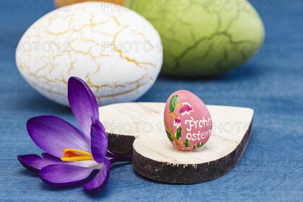 Wooden Heart with Crocus Blossom