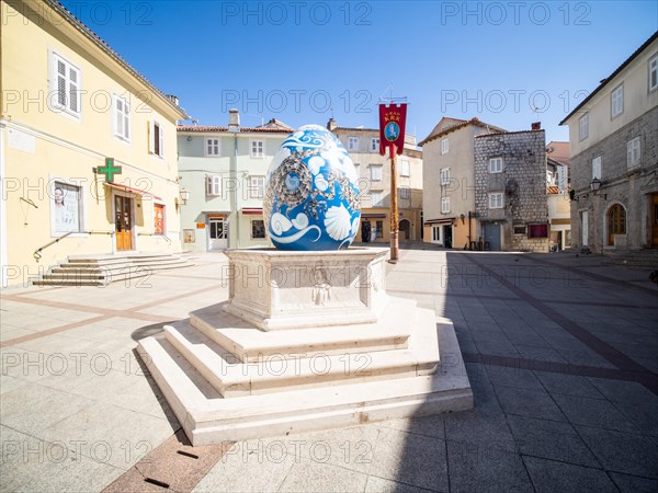 Historical fountain at Easter time