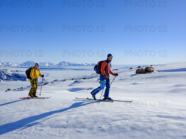 Ski mountaineer on ski tour