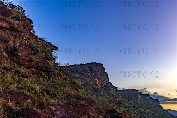 Mountain range during sunset