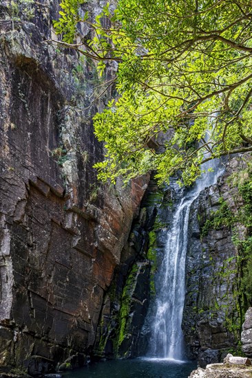 Waterfall between rocks