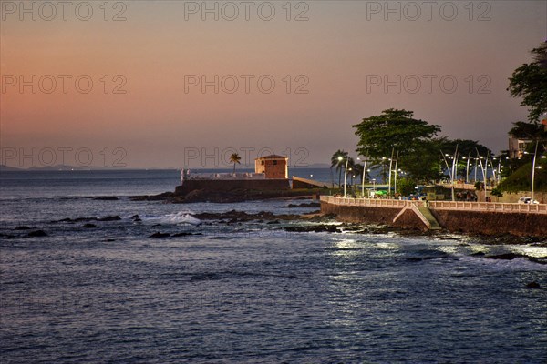 Dusk at Barra beach in Salvador in Bahia