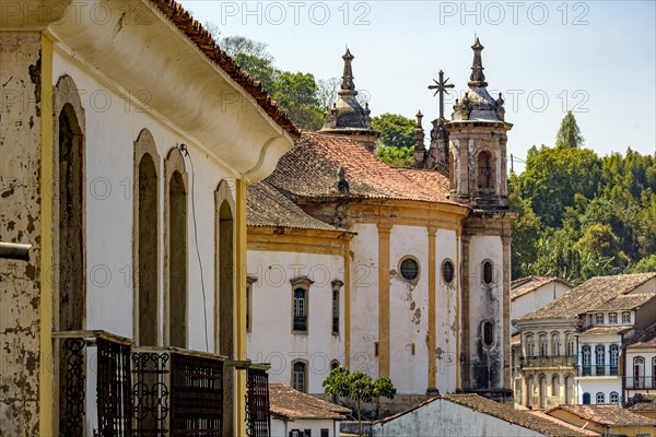 Old baroque church among the houses