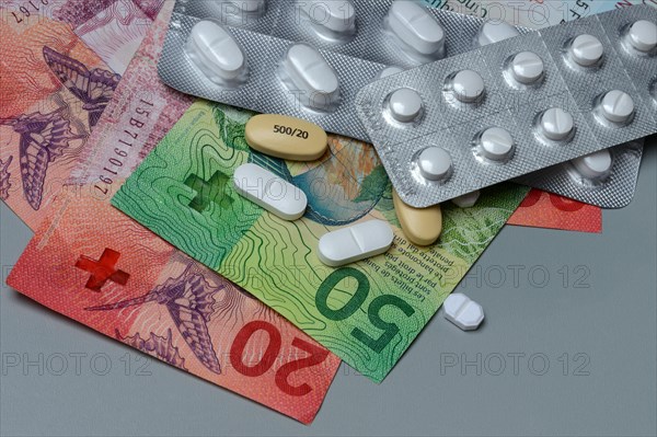 Swiss banknotes and medicines