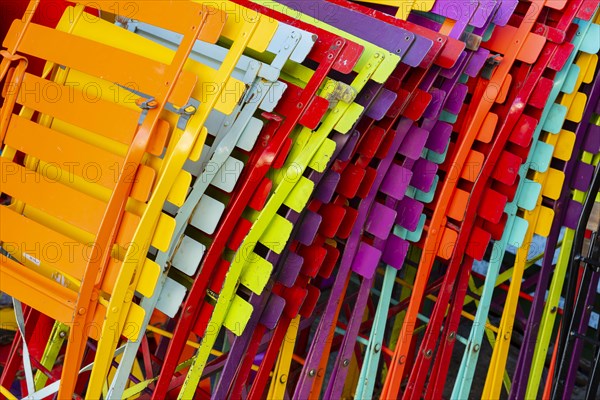 Colourful folding chairs