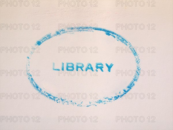 Library stamp on book