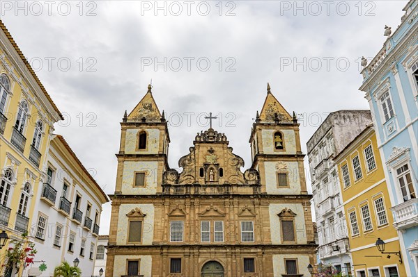 Old baroque church in Pelourinho square in the city of Salvador