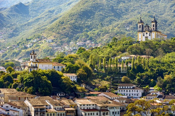 View from the top of the historic center of Ouro Preto with its houses