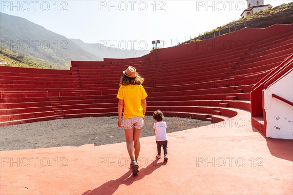 Visiting the amphitheater next to the church of Nuestra Senora de Candelaria in La Frontera in El Hierro