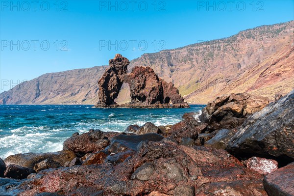 Tourist icon of the island of El Hierro called El Roque de la Bonanza