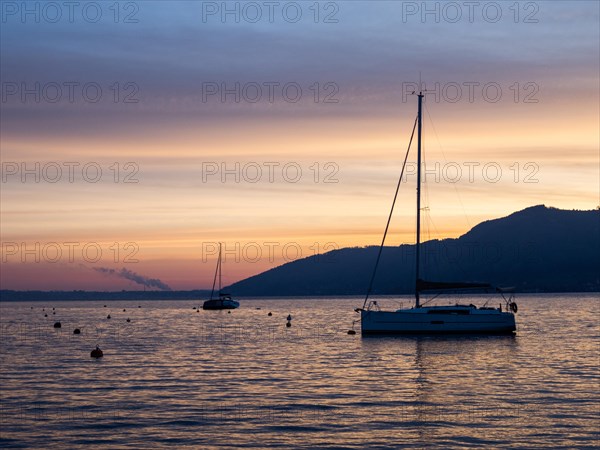 Morning red in front of sunrise at Lake Attersee