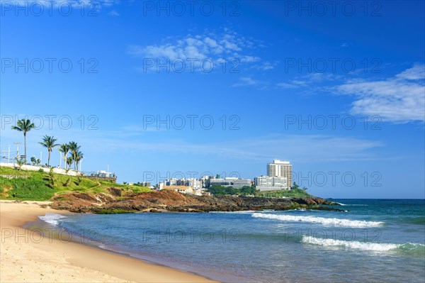 Patience beach with calm and transparent waters on a sunny day in the city of Salvador in Bahia
