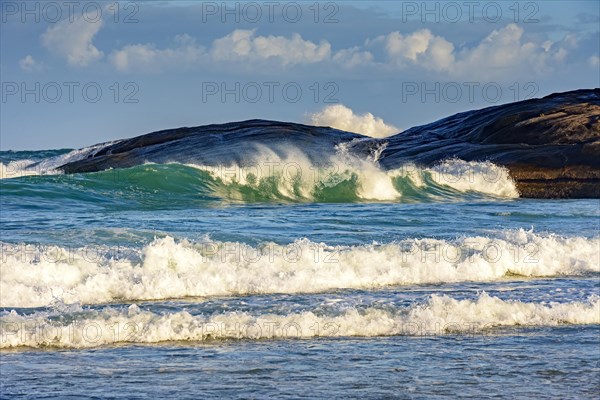 Green wave on Devil beach in Ipanema