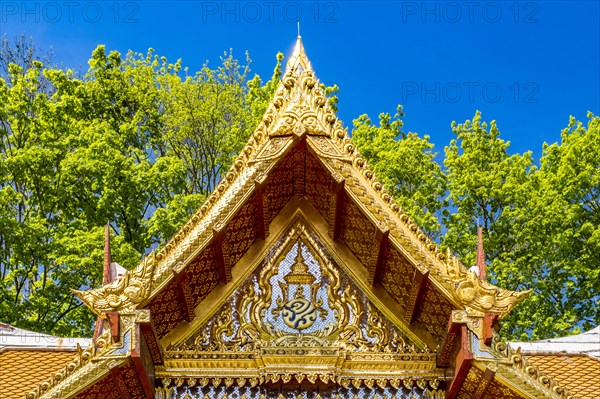 Gable of the Siamese Temple Sala-Thai II in the spa garden Bad Homburg vor der Hoehe