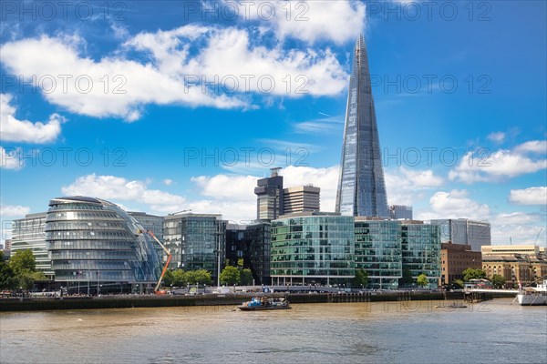 View across the Thames to The Shard and City Hall