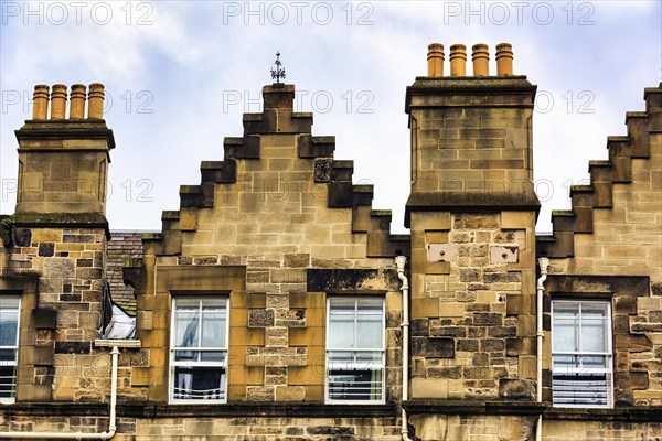 Typical stepped gable with chimneys