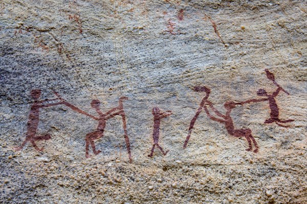 Rock art painting at Pedra Furada