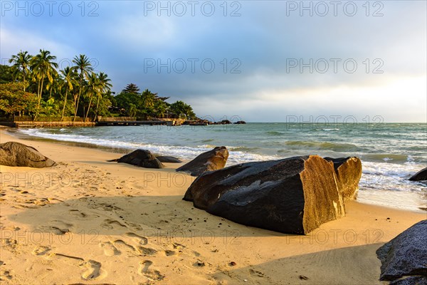 Tropical beach on the island of Ilhabela north coast of Sao Paulo