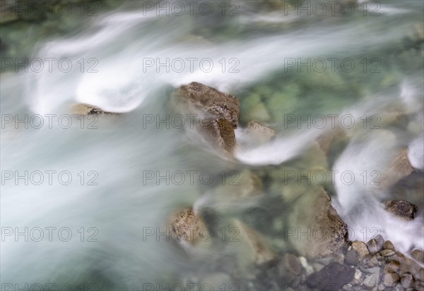 Water flowing over stones