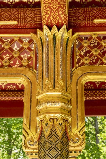 Ornamentation in the Siamese Temple Sala-Thai II in the spa garden Bad Homburg vor der Hoehe