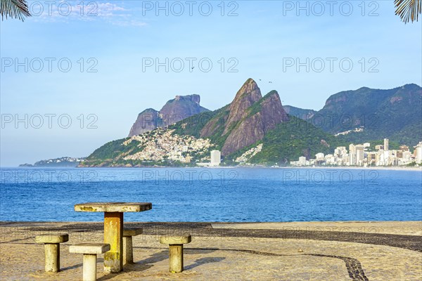 View of Ipanema beach in Rio de Janeiro on a summer morning