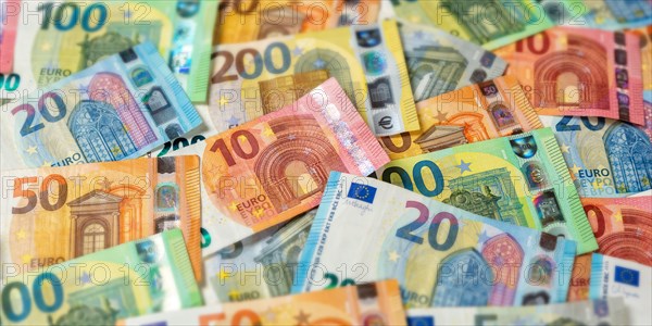 Euro banknotes save money finance background banner pay pay banknotes in Stuttgart