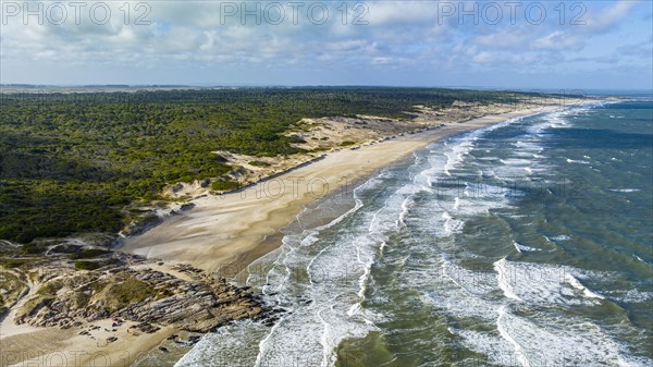 Aerial of the beaches in the Santa Teresa National Park