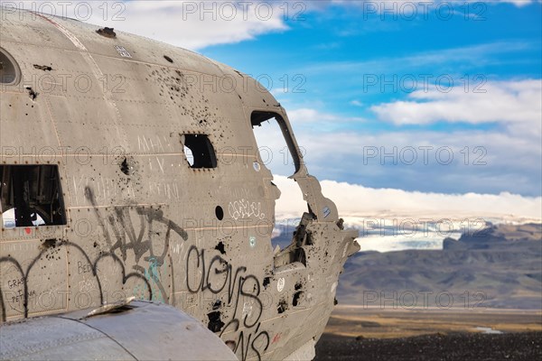 Plane wreckage on the lava beach of Solheimasandur