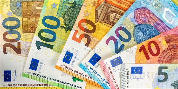 Euro banknotes save money finance background banner pay pay banknotes in Stuttgart