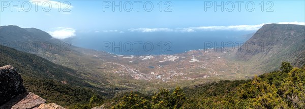 Panoramic from the Mirador of the municipality of La Frontera in the park of La Llania in El Hierro