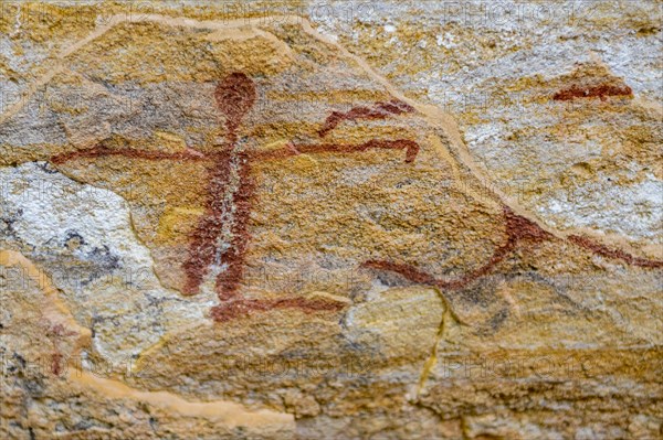 Rock art painting at Pedra Furada