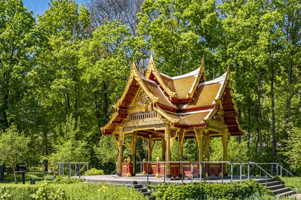 Siamese Temple Sala-Thai II in the spa gardens of Bad Homburg vor der Hoehe