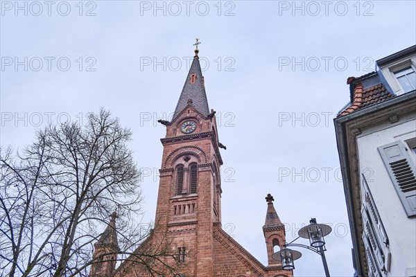 The neo-Romanesque Catholic Parish Church of St. John Nepomuk in Neckargemuend