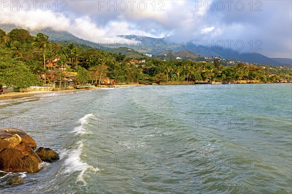 Tropical beach on the island of Ilhabela north coast of Sao Paulo