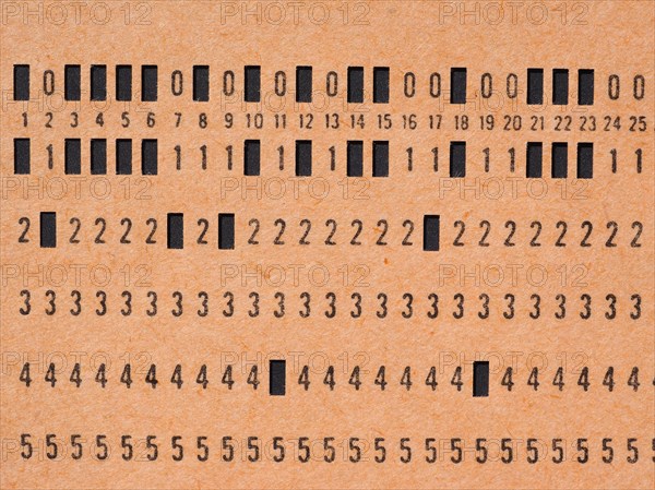 Orange punched card for programming